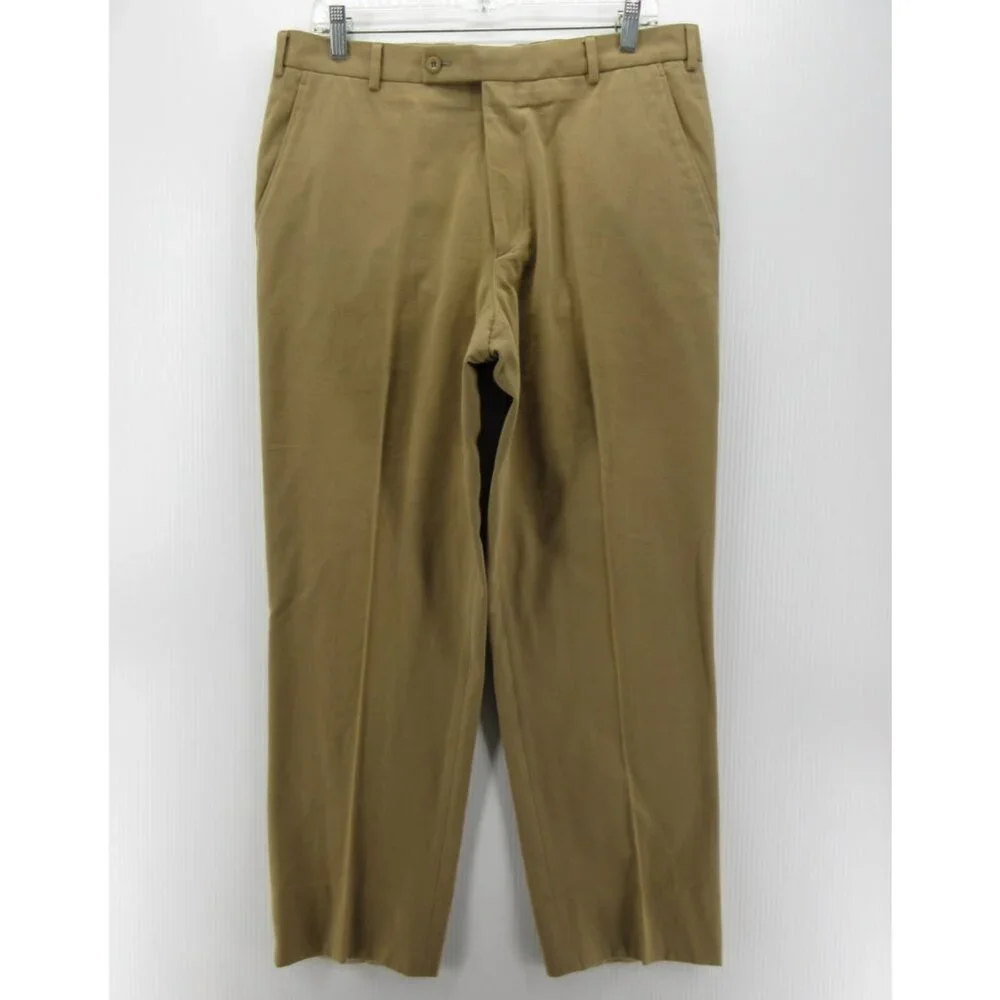Ermenegildo Zegna Pants 36X29 Tan Soft Chino Khakis Trousers Italy 52